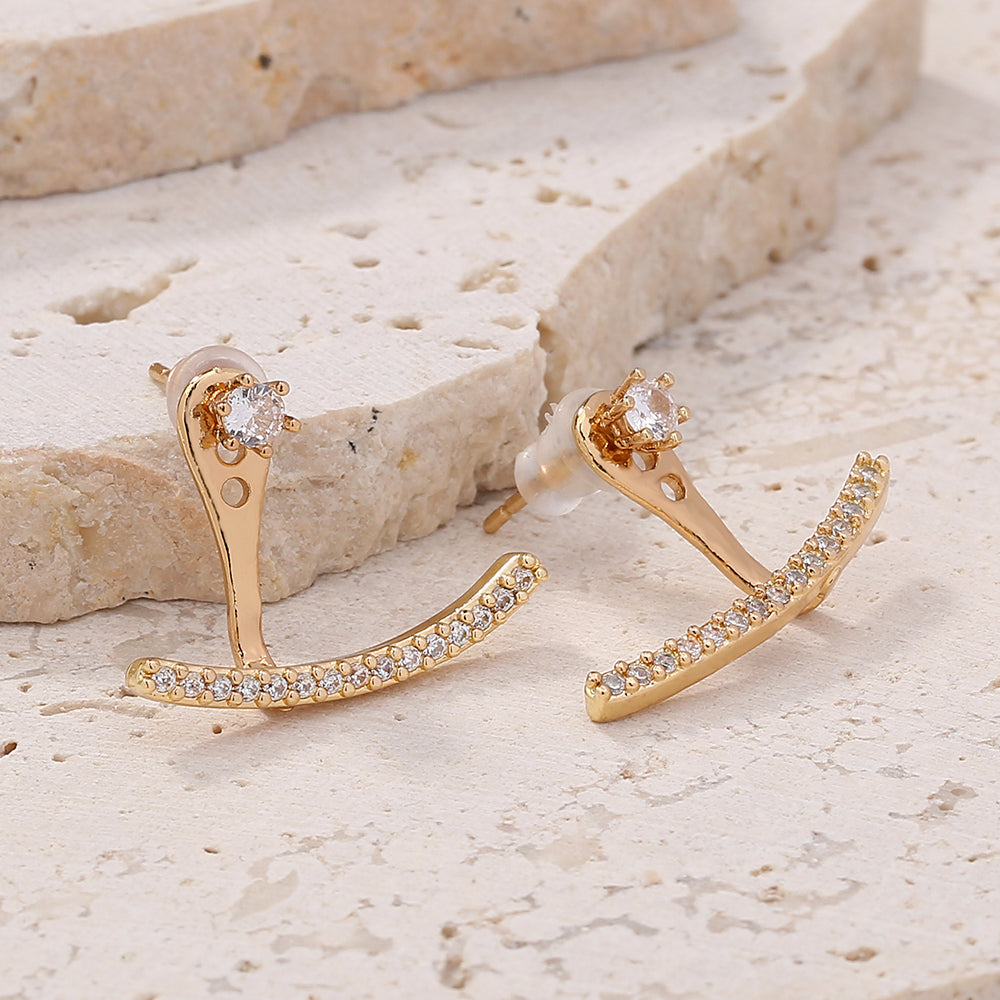 Fashion Smile Zircon Earrings Female, Simple Personality With Temperament Earrings A Pair Of Earrings