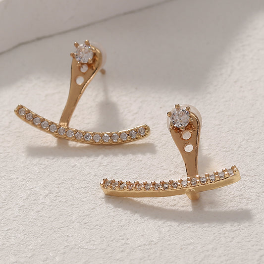 Fashion Smile Zircon Earrings Female, Simple Personality With Temperament Earrings A Pair Of Earrings