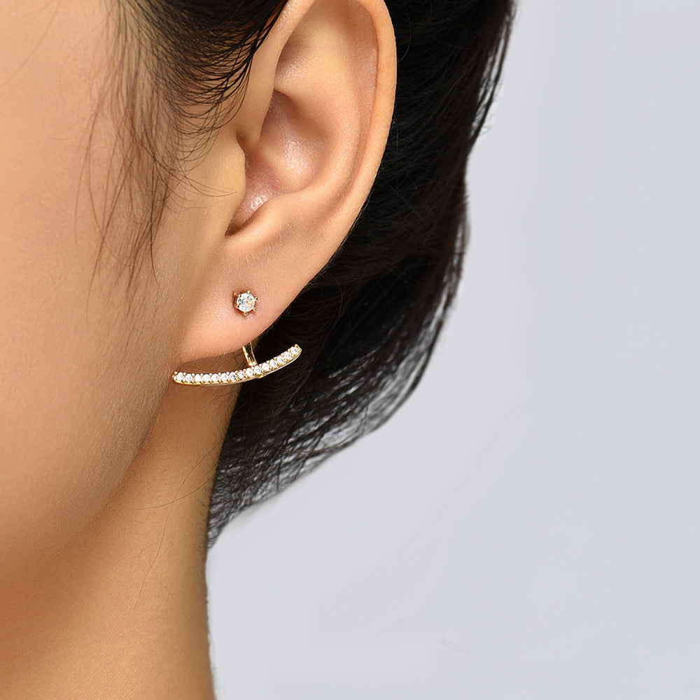 Fashion Smile Zircon Earrings Female, Simple Personality With Temperament Earrings A Pair Of Earrings