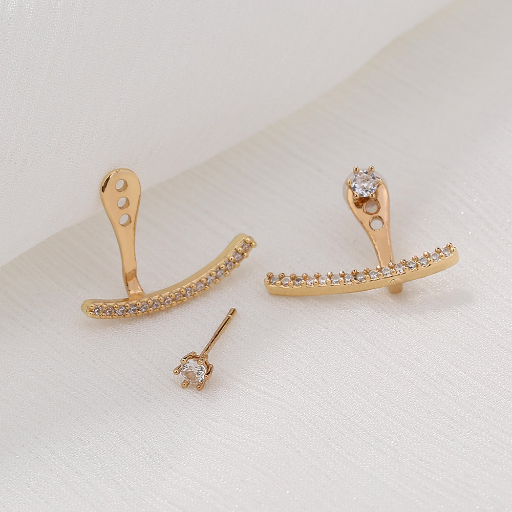 Fashion Smile Zircon Earrings Female, Simple Personality With Temperament Earrings A Pair Of Earrings