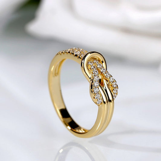 Rose Two-color Cross Love Girl Ring