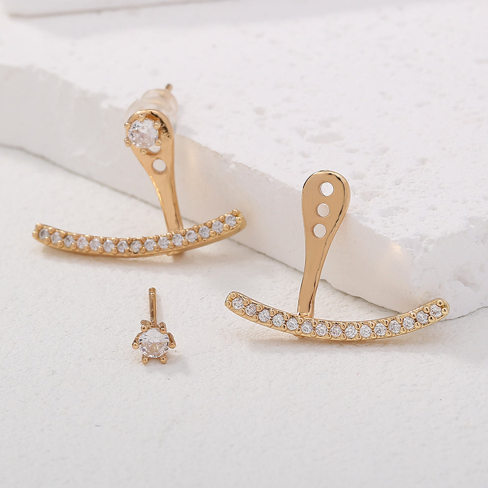 Fashion Smile Zircon Earrings Female, Simple Personality With Temperament Earrings A Pair Of Earrings